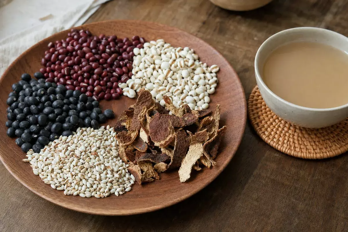 去濕藥材與溫潤豆香茶